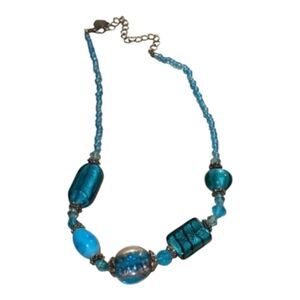 Yousi Turquoise Glass Bead Necklace